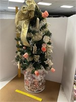 Faux Decorated Holiday Tree In Canister