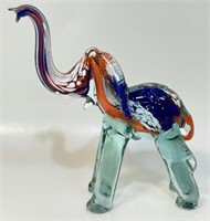 FUN RETRO BLOWN ART GLASS ELEPHANT - DECOR