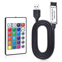 RGBZONE 5V USB RGB LED Controller, 24-Keys IR Wire