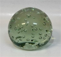 NICE LARGE VINTAGE BLOWN GLASS PAPERWEIGHT ORB