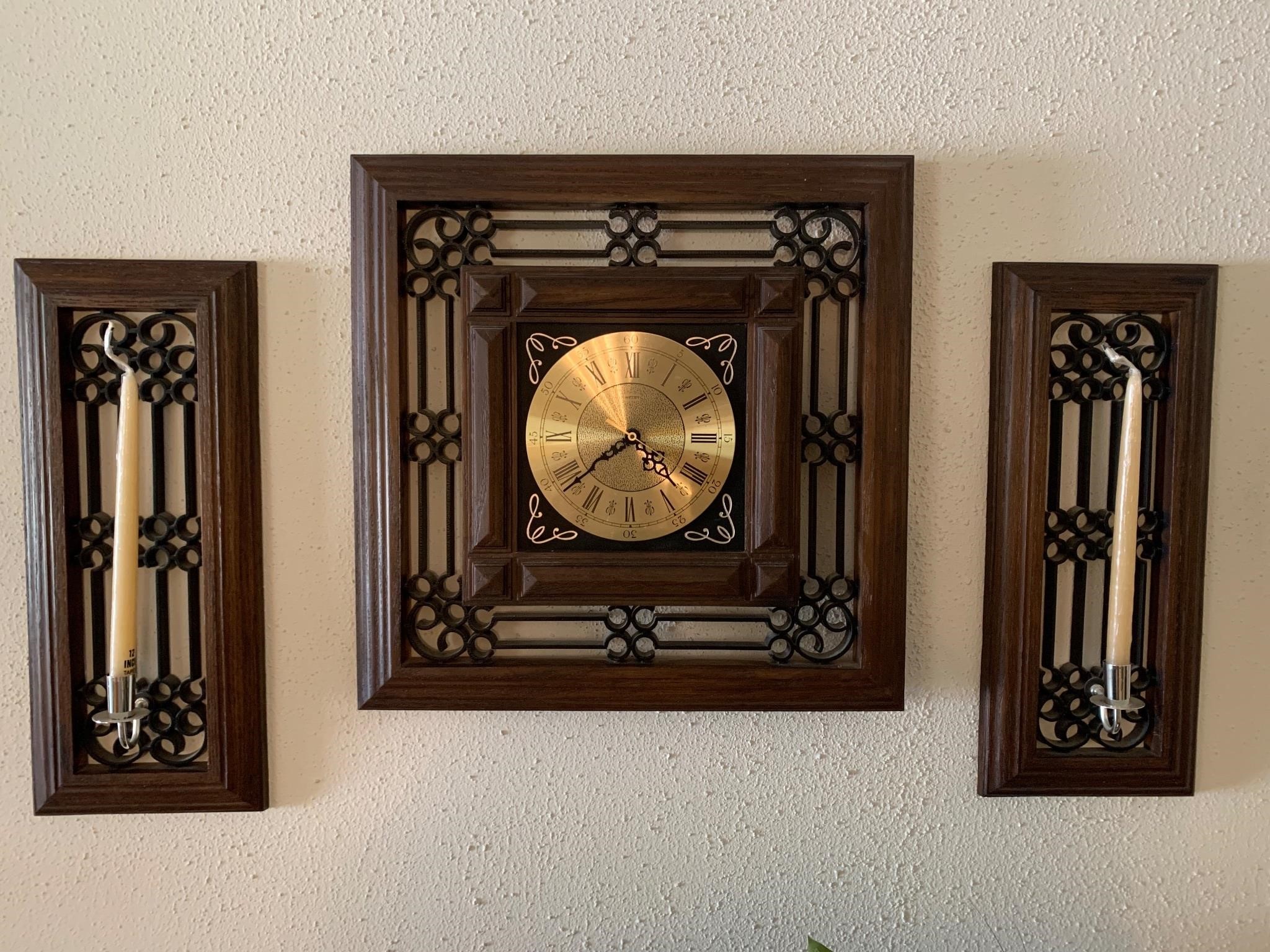 MCM Vintage Clock & Sconces