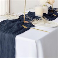 2 Pack Navy Blue Cheesecloth Table Runners, 10ft B