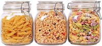 ComSaf Airtight Glass Canister Set of 3 with Lids