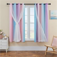 XiDi Blue Curtains for Bedroom, Blackout Curtain f