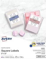 Avery Printable Blank Square Labels, 2" x 2", Ma