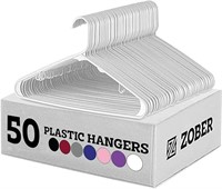 Zober Plastic Hangers 50 Pack - Standard Set of Sl