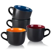 AmorArc 24 oz Soup Mugs with Handles, Jumbo Cerami