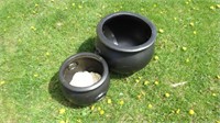 LARGE AND SMALL CAULDRON / NO HOLES IN BOTTOM