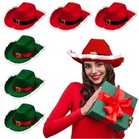 JenPen 6 Pcs Light up Christmas Cowboy Cowgirl Hat