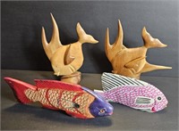 Lot of wooden fish