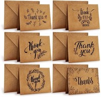 Thank You Cards of Ohuhu, 36 Pack Brown Kraft Pape