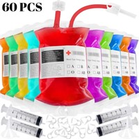 Halloween Blood Bags for Drink, 60 IV Bags Drink P