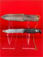 Colonial knife w/ Compass in Handle & Sheath