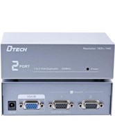 DTECH Powered 2-Port VGA Splitter Box 1 in 2 Out