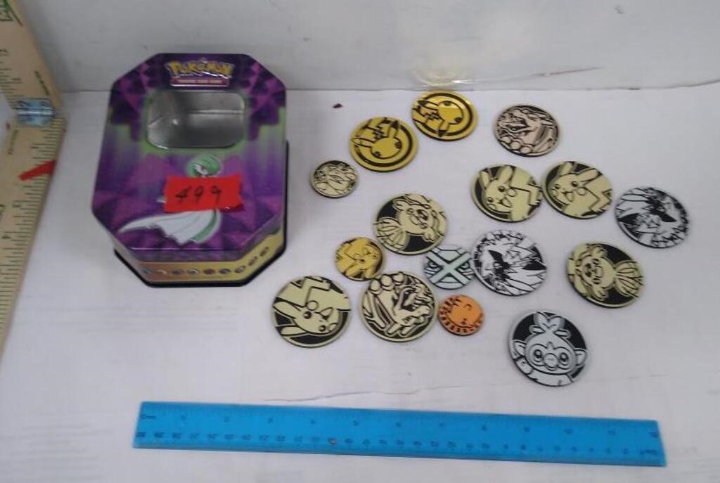 Pokemon Tin with Coins