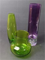 Glass Vase Lot x 3