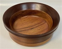 NICE VINTAGE HAND TURNED WOOD BOWL W DUNPHY LABLE
