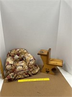 Doll Arm Chair & Wooden Desk