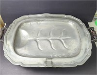 Antique SP Turkey Platter with Water Basin