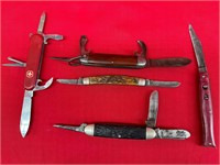 Lot of Folding PocketKnives; Swiss Army, Camillus