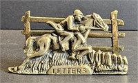 Vintage Brass Desk Letter Holder