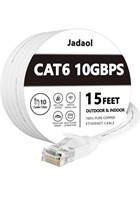 Cat 6 Ethernet Cable 15 ft, Outdoor&Indoor 10Gbps