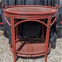 Bamboo and Rattan Cart with Removable Tray