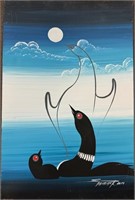 VIBRANT SIGNED FIRST NATIONS PAINTING - SEE NOTE