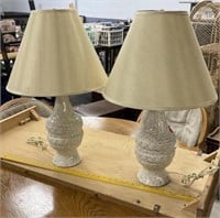 Ceramic Lamps & Shades Pair