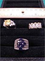 Sterling Silver & CZ Rings 3 One Stone Missing
