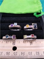 Sterling Silver Rings With Various Colored Stones