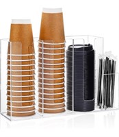 4 Compartments Acrylic Coffee Cup and Lid Storage