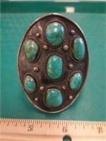 Silver & Turquoise Large Cuff Bracelet