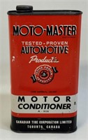 VINTAGE MOTO-MASTER MOTOR OIL CAN W GRAPHICS
