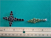 Sterling Silver & Jeweled Pendants 2