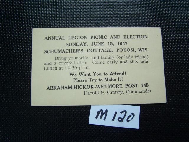 American Legion Picnic and Election (6-15-1947) -