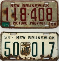 1954 & 1959 EMBOSSED NEW BRUNSWICK LICENSE PLATES