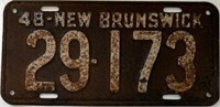 1948 EMBOSSED NEW BRUNSWICK LICENSE PLATE