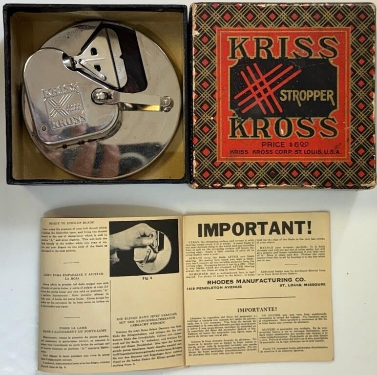 NEAT VINTAGE KRISS KROSS STRAIGHT RAZOR STROPPER