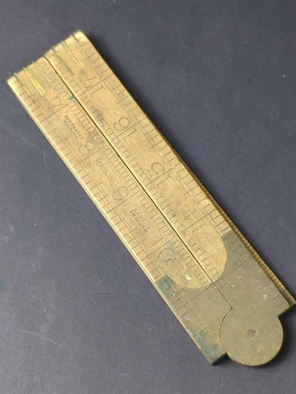 Antique Boxwood and Brass Rabone Ruler