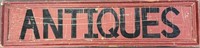 NICE HAND PAINTED WOODEN "ANTIQUES" STORE SIGN