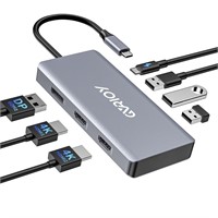 USB C to Dual HDMI Adapter, Multi Display Docking