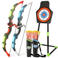 Bow and Arrow Set for Kids, 2-Pack LED Light Up Ar