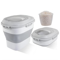 SUT Gray Rice Food Storage Containers, Collapsible
