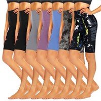 iceROSE 7 Pack Biker Shorts for Women, 8" High Wa
