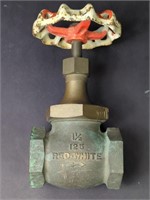 Solid Brass Red-White 1-1/2" Gate Valve