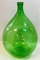MASSIVE VINTAGE GREEN GLASS DECORATIVE BOTTLE