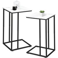Possile C Shaped Side Table Set of 2, Marble End T
