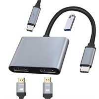 USB C to Dual HDMI AdapterÃ¯Â¼Å’USB 3.1Type-C Conv