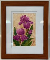 PRETTY KAY MCCARTNEY SIGNED FLORAL WATERCOLOR